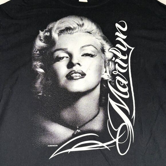 Vintage Marilyn Monroe Black T Shirt XL Retro Hollywood Icon Classic Glam Tee - Picture 3 of 6